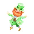 Hand drawn dancing leprechaun Royalty Free Stock Photo